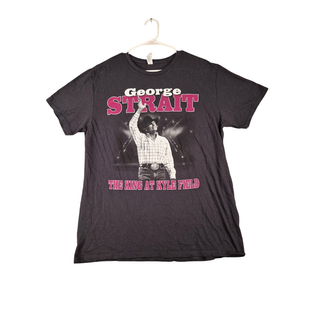 George Strait The King At Kyle Field Concert Shirt Mens Sz L Black Country Music